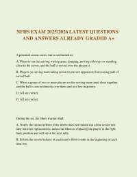 NFHS EXAM 2025/2026 LATEST QUESTIONS  AND ANSWERS ALREADY GRADED A+