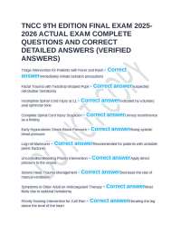 TNCC 9TH EDITION FINAL EXAM 2025-2026 ACTUAL EXAM COMPLETE QUESTIONS AND CORRECT DETAILED