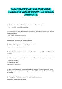 CORE 250 EXAM QUESTIONS AND CORRECT ANSWERS 100 VERIFIED GUARANTEED SUCCESS 2025 UPDATE.