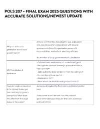 Pols 207  Final exam Questions and Answers 2025/2026