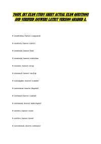 TOEFL IBT EXAM STUDY SHEET ACTUAL EXAM QUESTIONS AND VERIFIED ANSWERS LATEST VERSION GRADE