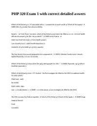 PHP 320 Exam 1 with correct detailed answers.