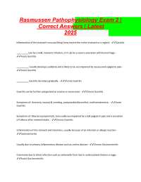 Rasmussen Pathophysiology Exam 2   Correct Answers  Latest 2025