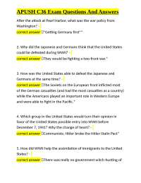 APUSH WWII Exam Prep: Questions and Answers