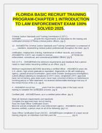 Florida Law Enforcement Basic Recruit Training Exam: Key Concepts and Answers