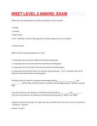 WSET Level 2 Wine Exam Practice Questions
