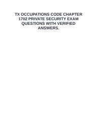 Texas Private Security Regulations: Exam Questions and Answers