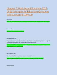 Chapter 5 Final Exam Education 2025-2026 Principles Of Education Questions Well Answered 1