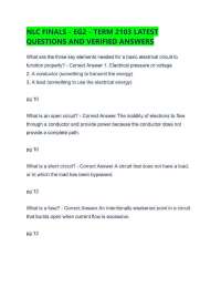 NLC FINALS - EG2 - TERM 2103 LATEST QUESTIONS AND VERIFIED ANSWERS