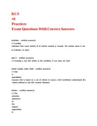 KCS Practices Exam Questions with Correct Answers