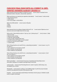 CMN 003V FINAL EXAM WITH ALL CORRECT & 100% VERIFIED ANSWERS|ALREADY GRADED A+