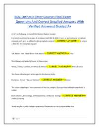 Orthotic Fitter Course Final Exam: Questions and Answers