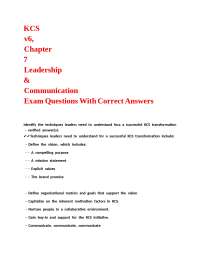 KCS Leadership & Communication Exam Questions and Answers