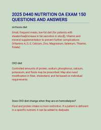 2025 D440 NUTRITION OA EXAM 150 QUESTIONS AND ANSWERS.