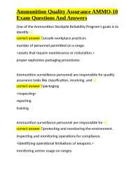 Ammunition Quality Assurance AMMO-10 Exam Questions And Answers