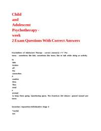 Adolescent Psychotherapy: Key Concepts and Exam Questions