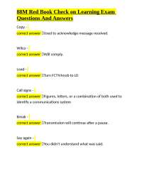 88M Motor Transport Operator Red Book Exam Questions and Answers