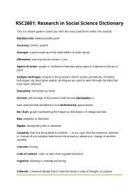 Social Science Research Terminology: A Comprehensive Dictionary
