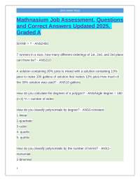 Mathnasium Job Assessment. Questions & Answers 2025-2026. Graded A