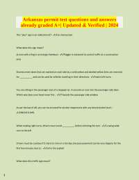 Arkansas permit test questions and answers  already graded A+| Updated & Verified | 2024
