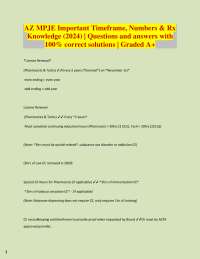 AZ MPJE Important Timeframe, Numbers & Rx  Knowledge (2024) | Questions and answers with