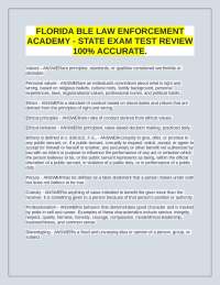 Florida Law Enforcement Academy Exam Review: Key Concepts and Definitions