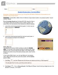 Coriolis Effect: Simulation and Exploration