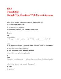 KCS Foundation: Sample Test Questions with Answers