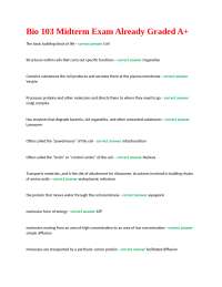 Bio 103 Midterm Exam: Cell Structure, Skeletal System, and Muscle Function
