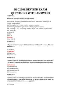 Research Methodology: Exam Questions and Answers