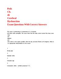 Cerebral Dysfunction in Pediatrics: Exam Questions and Answers