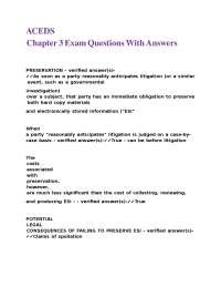 ACEDS Chapter 3 Exam Questions With Answers.