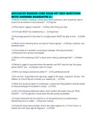 ADVANCED RIGGING CORE EXAM SET 2025 QUESTIONS WITH ANSWERS GUARANTEE A+