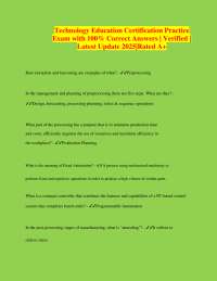 Technology Education Certification Exam: Practice Questions and Answers