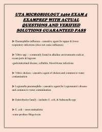 UTA MICROBIOLOGY 2460 EXAM 4 EXAMPREP WITH ACTUAL QUESTIONS AND VERIFIED SOLUTIONS GUARANT