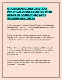 UTA MICROBIOLOGY 2460 - LAB PRACTICAL 2 FULL SOLUTION WITH DETAILED CORRECT ANSWERS ALREAD