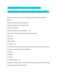 Actual 2025/2026 Course 1 - W2 Quiz: Design, Implementation, and Testing| Already Passed|
