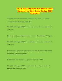 Veterinary Critical Care: Quizzes and Answers for VETT 236