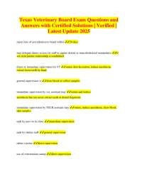 Texas Veterinary Board Exam: Questions and Answers 2025
