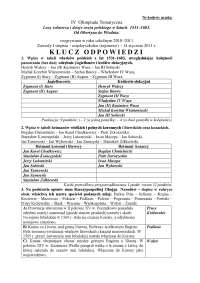 Losy żołnierza i dzieje oręża polskiego 2011 odpowiedzi