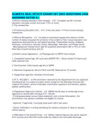 ALBERTA REAL ESTATE EXAMS SET 2025 QUESTIONS AND ANSWERS RATED A+
