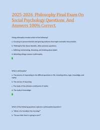 Philosophy and Social Psychology Exam Questions and Answers