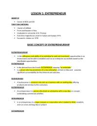 Entrepreneurship Document