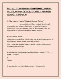 NSG 527 COMPREHENSIVE MIDTERM EXAM FULL SOLUTION WITH DETAILED CORRECT ANSWERS ALREADY GRA