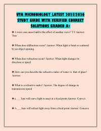 UTA MICROBIOLOGY LATEST 2025/2026 STUDY GUIDE WITH VERIFIED CORRECT SOLUTIONS GRADED A+