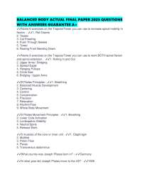 BALANCED BODY ACTUAL FINAL PAPER 2025 QUESTIONS WITH ANSWERS GUARANTEE A+