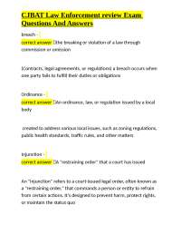 CJBAT Law Enforcement review Exam Questions And Answers