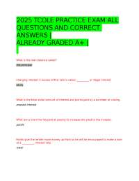 2025 TCOLE PRACTICE EXAM ALL QUESTIONS AND CORRECT ANSWERS | ALREADY GRADED A+ |