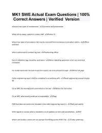 MK1 SWE Exam Questions and Answers: Verified Engineering Knowledge