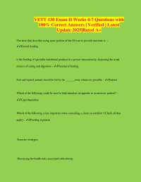 Veterinary Nutrition Exam Questions and Answers: Weeks 4-7 | A+ Rated